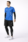 Herren Performance Sportset 4-teilig – Funktionsshirt, Shorts, Langarm-Kompressionsshirt & Kompressionsleggings