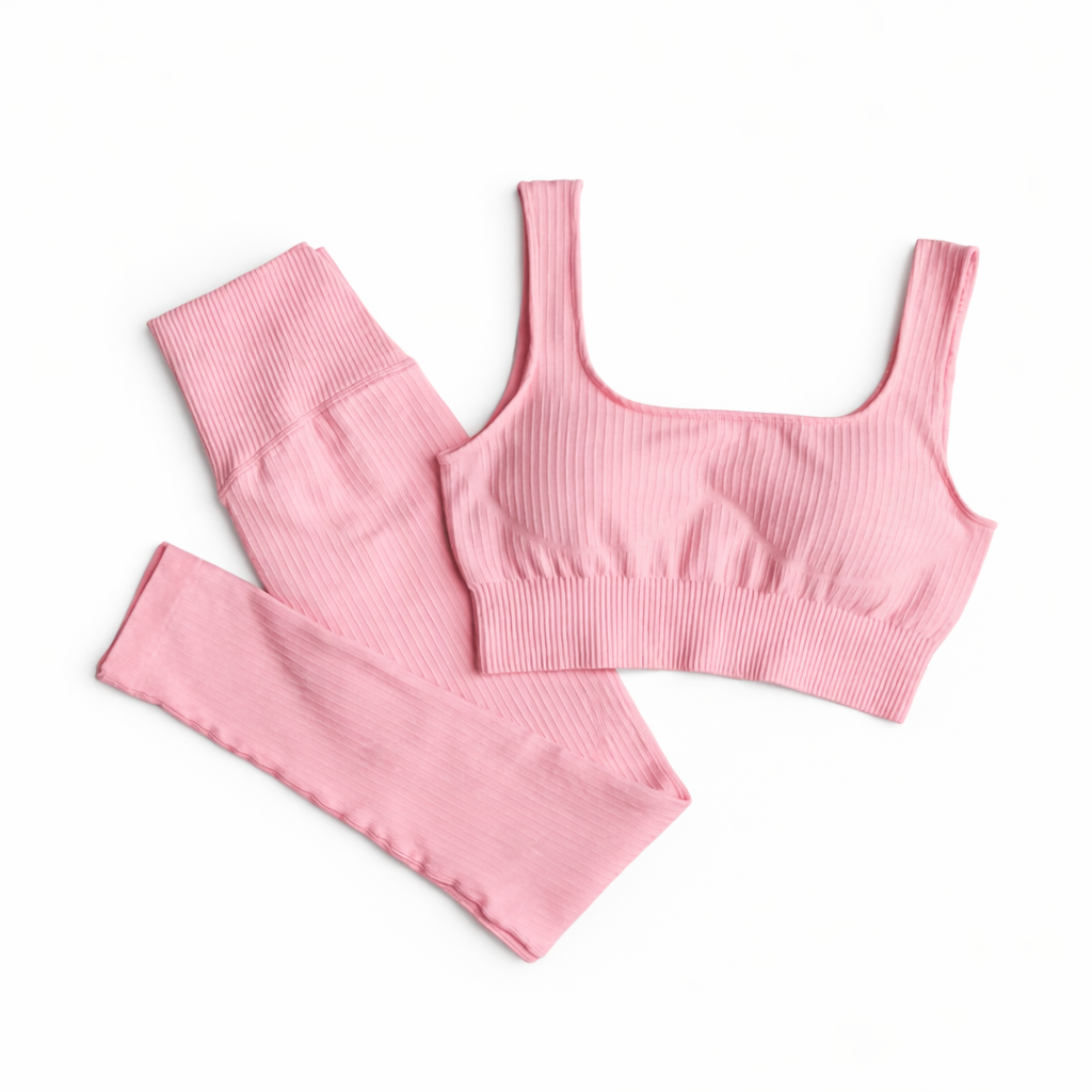 Ribbed Active Set – Sport-BH & High-Waist Leggings | Seamless Look