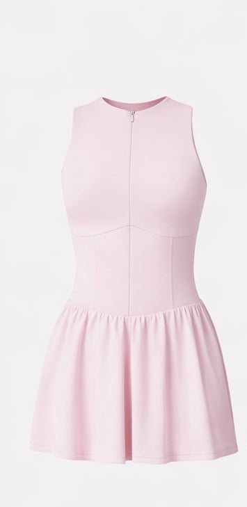 Damen Sportkleid – Figurbetontes Active Dress mit Reißverschluss