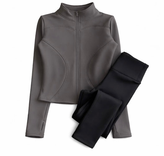 Damen Workout Set – Komfortjacke & Formende Leggings