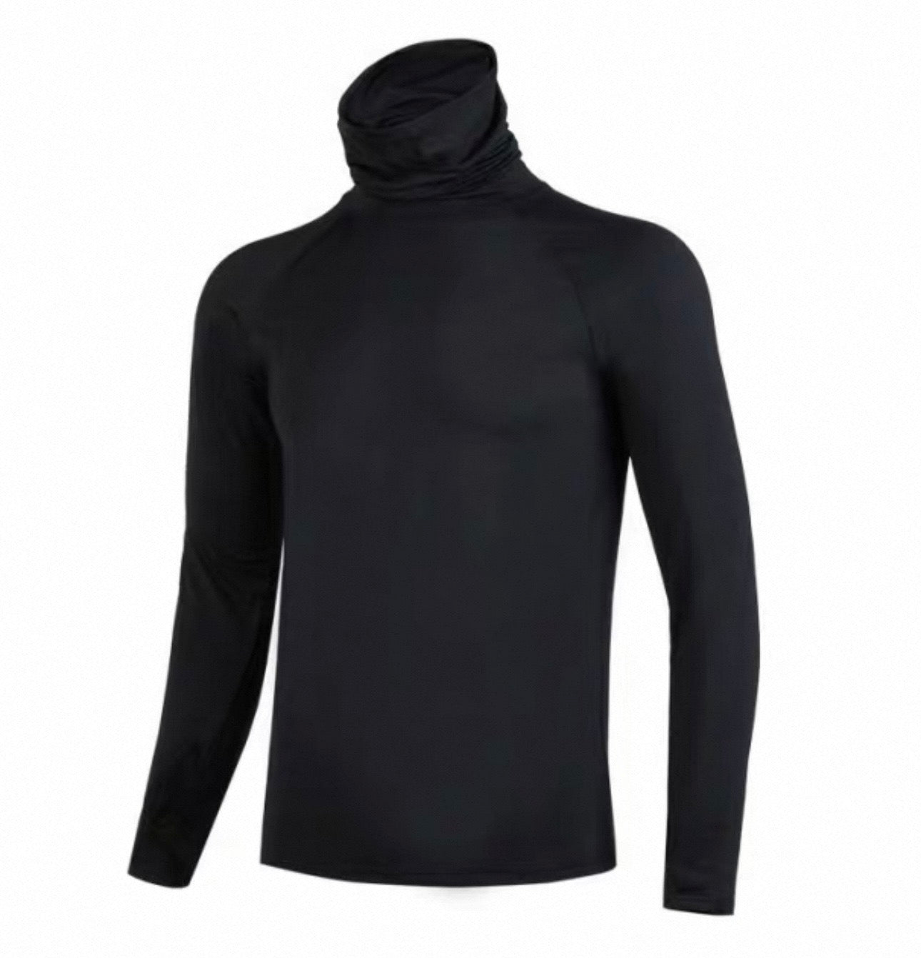 Unisex Performance Longsleeve mit integriertem Gesichtsschutz – Atmungsaktives Sport & Outdoor Shirt