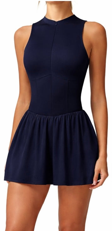 Damen Sportkleid – Figurbetontes Active Dress mit Reißverschluss