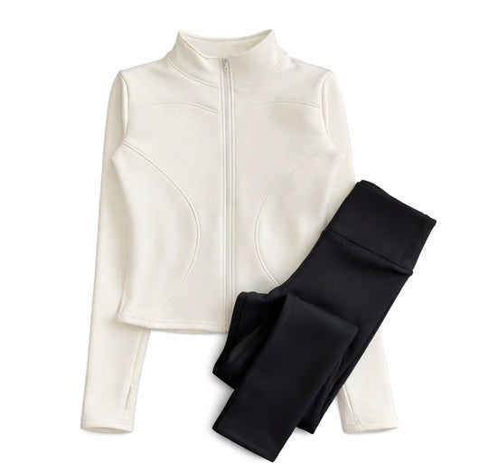 Damen Workout Set – Komfortjacke & Formende Leggings