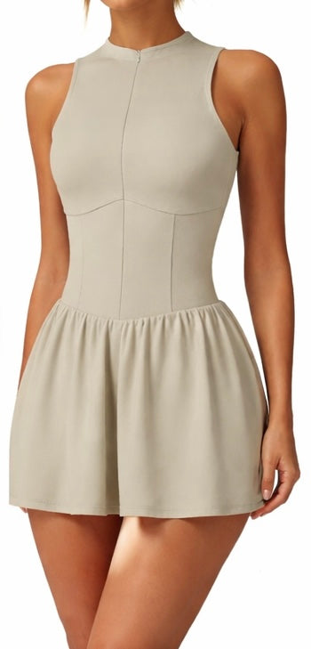 Damen Sportkleid – Figurbetontes Active Dress mit Reißverschluss