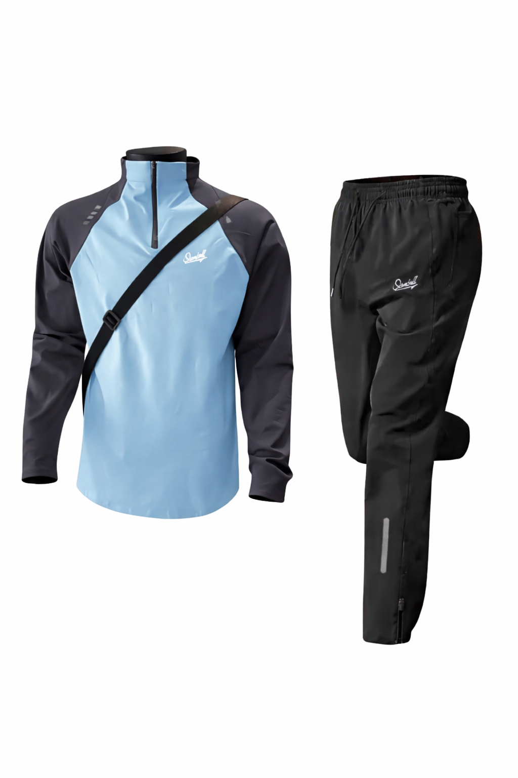 Herren Sport Trainingsanzug – Atmungsaktives Fitness Set mit Quarter-Zip Pullover & Jogginghose