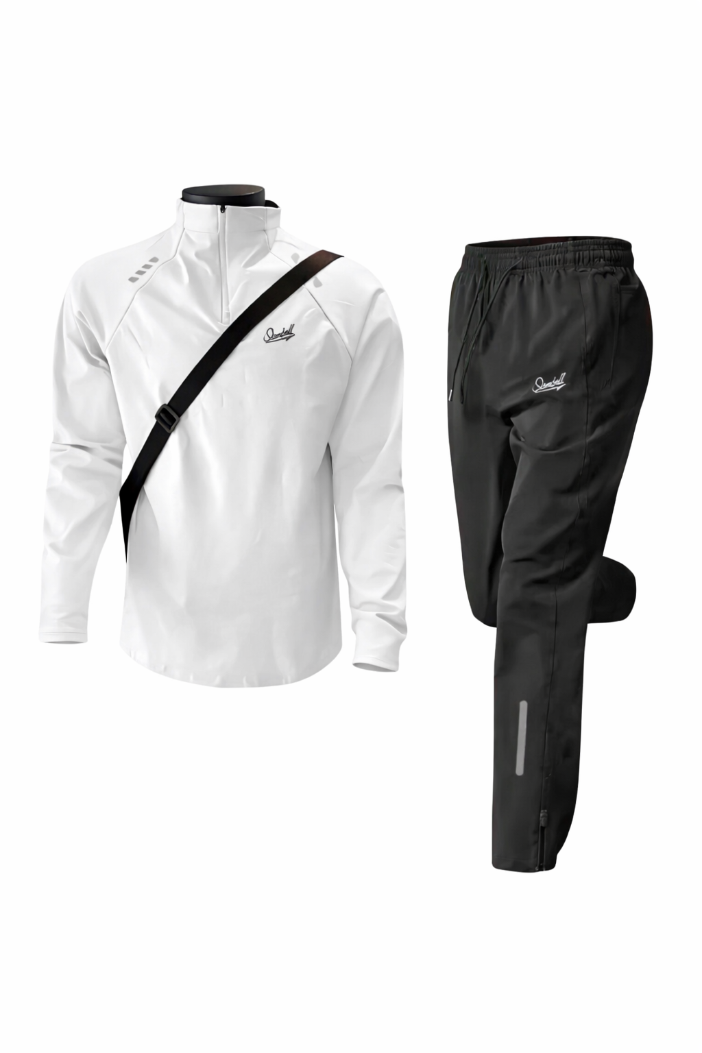 Herren Sport Trainingsanzug – Atmungsaktives Fitness Set mit Quarter-Zip Pullover & Jogginghose