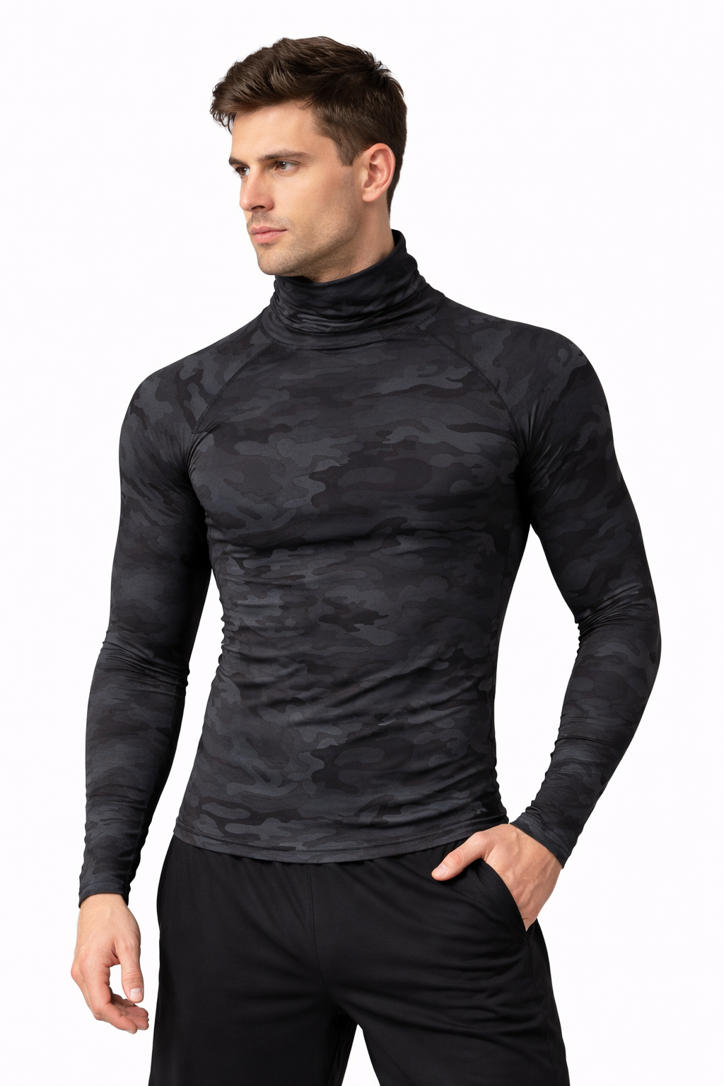 Unisex Performance Longsleeve mit integriertem Gesichtsschutz – Atmungsaktives Sport & Outdoor Shirt