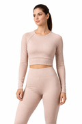 Ribbed Lounge Set – Zweiteiliges Crop-Top & High-Waist Leggings Set