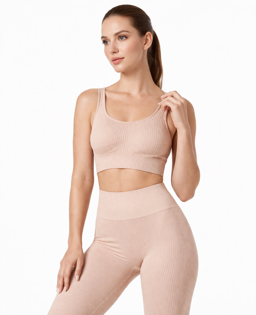 Ribbed Active Set – Sport-BH & High-Waist Leggings | Seamless Look