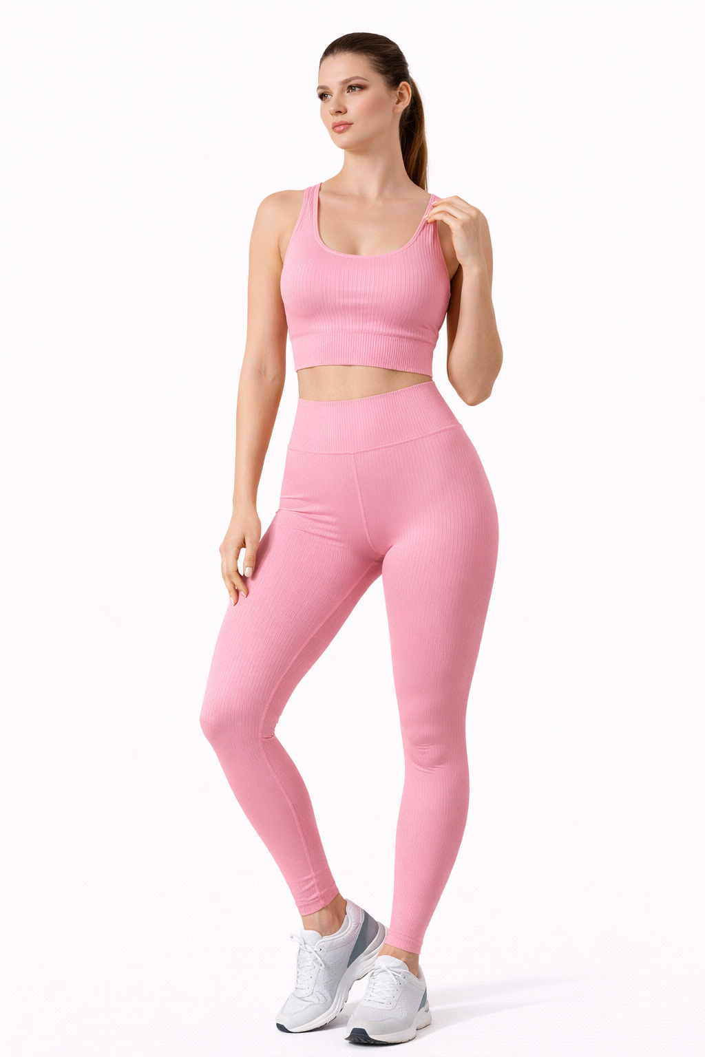 Ribbed Active Set – Sport-BH & High-Waist Leggings | Seamless Look