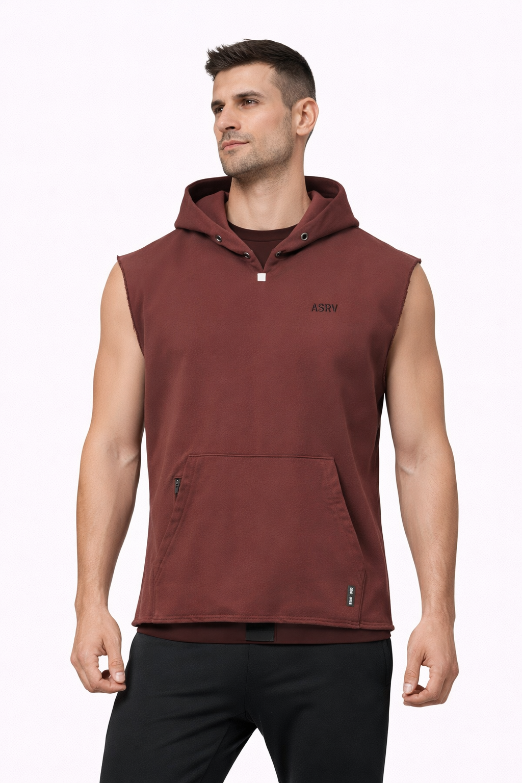 Oversize Hoodie-Weste – Ärmellos mit Kapuze & Fronttasche