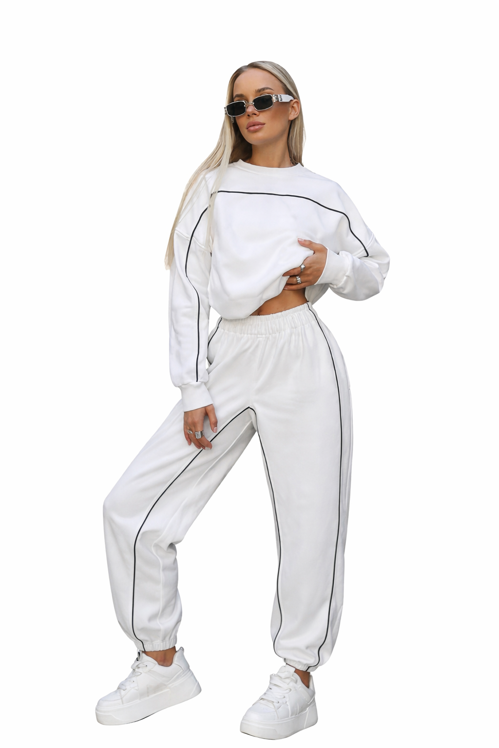 Damen Lounge Set (2-teilig) – Oversized Sweater & High Waist Jogger | Streetwear & Comfort Fit